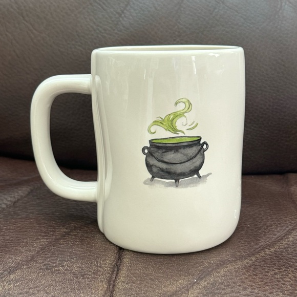 Rae Dunn TOIL AND TROUBLE with Cauldron Watercolor Halloween Mug - Picture 4 of 6